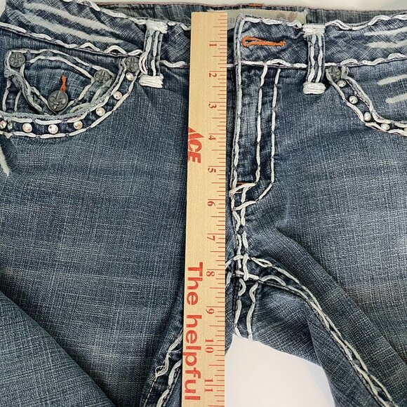 Laguna Beach Women’s Size 29 Bootcut Jeans Fleur-de-Lis Embroidered Rhinestone P - Picture 10 of 15